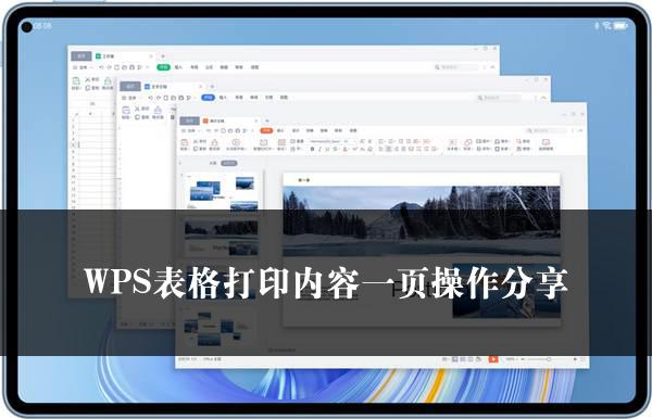 WPS表格打印内容一页操作分享