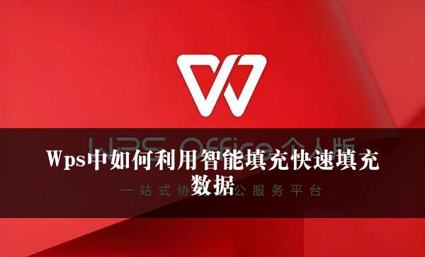 Wps中如何利用智能填充快速填充数据