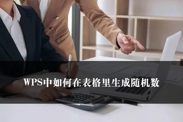 WPS中如何在表格里生成随机数