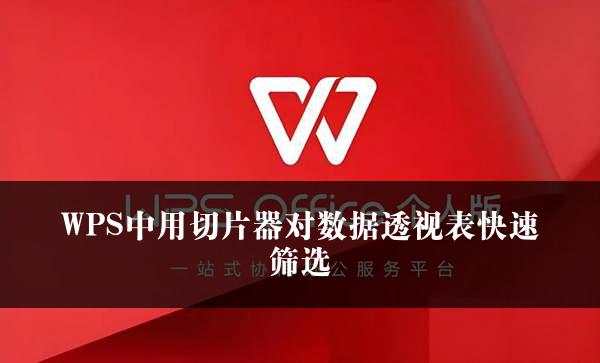 WPS中用切片器对数据透视表快速筛选