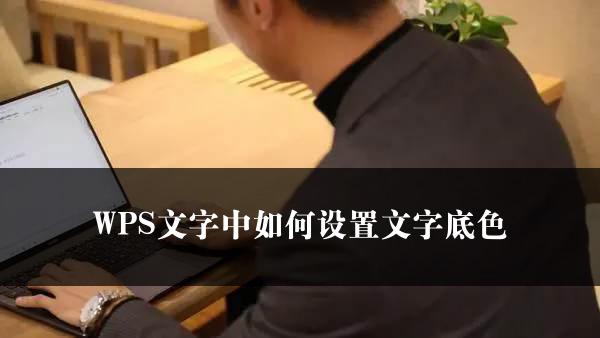 WPS文字中如何设置文字底色