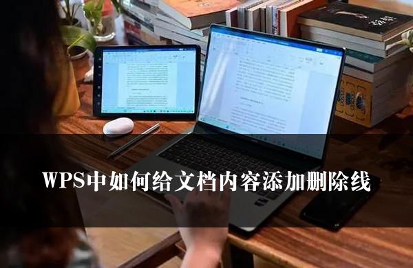 WPS中如何给文档内容添加删除线