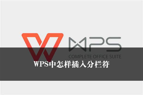 WPS中怎样插入分栏符