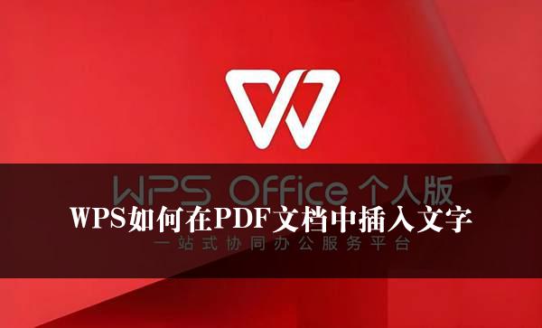 WPS如何在PDF文档中插入文字