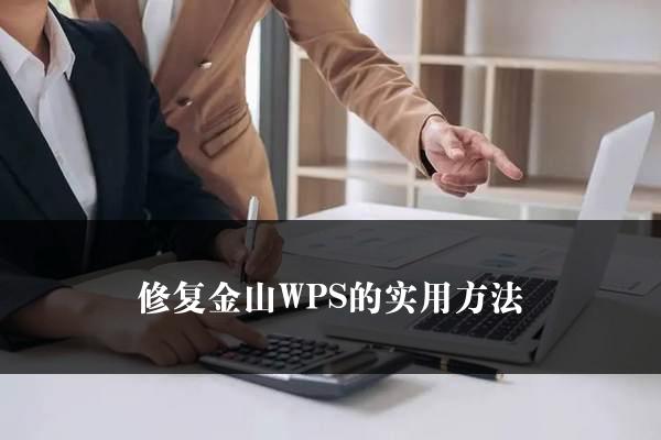 修复金山WPS的实用方法