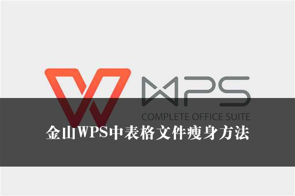 金山WPS中表格文件瘦身方法