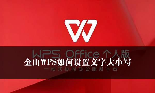 金山WPS如何设置文字大小写