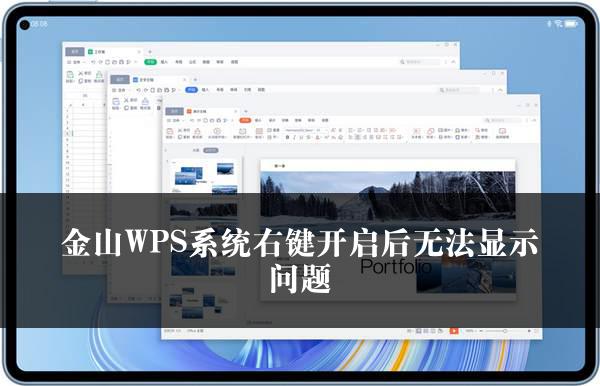 金山WPS系统右键开启后无法显示问题