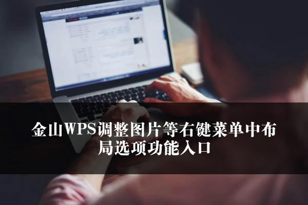 金山WPS调整图片等右键菜单中布局选项功能入口