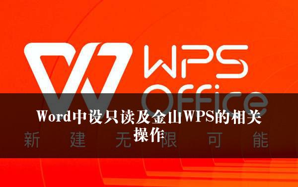 Word中设只读及金山WPS的相关操作