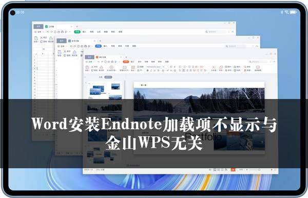 Word安装Endnote加载项不显示与金山WPS无关