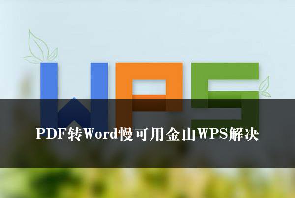 PDF转Word慢可用金山WPS解决