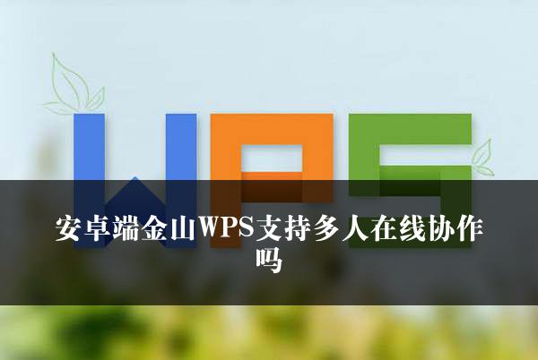 安卓端金山WPS支持多人在线协作吗