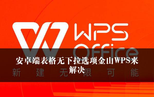 安卓端表格无下拉选项金山WPS来解决