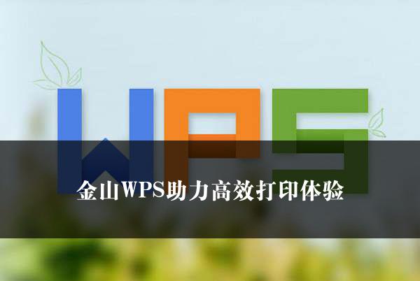 金山WPS助力高效打印体验