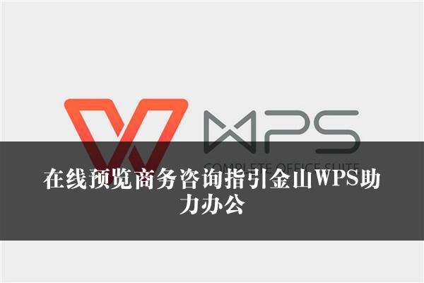 在线预览商务咨询指引金山WPS助力办公