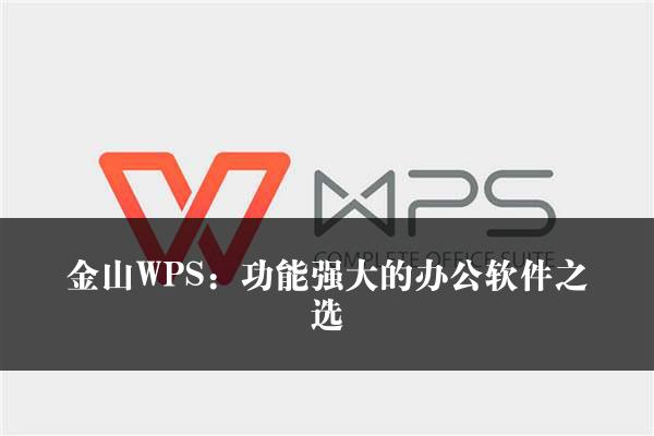 金山WPS：功能强大的办公软件之选