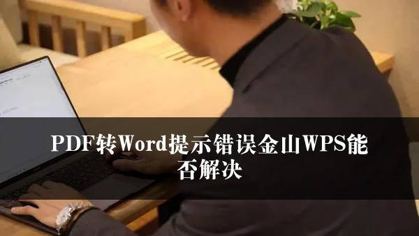 PDF转Word提示错误金山WPS能否解决