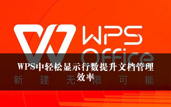 WPS中轻松显示行数提升文档管理效率