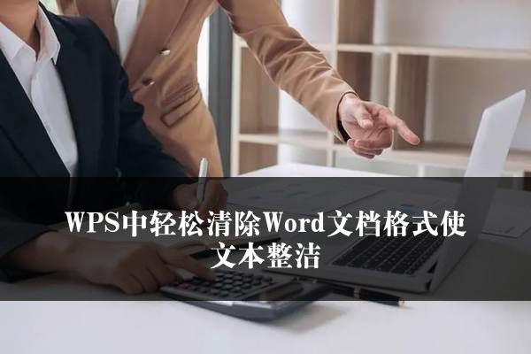 WPS中轻松清除Word文档格式使文本整洁