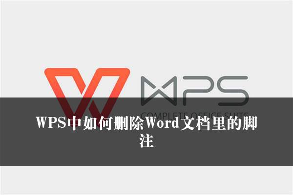 WPS中如何删除Word文档里的脚注