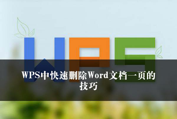 WPS中快速删除Word文档一页的技巧