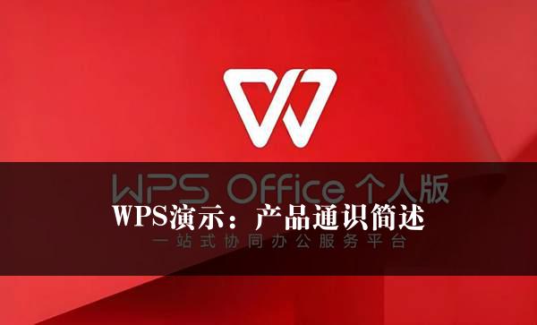 WPS演示：产品通识简述