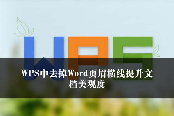 WPS中去掉Word页眉横线提升文档美观度