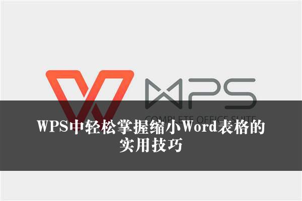 WPS中轻松掌握缩小Word表格的实用技巧