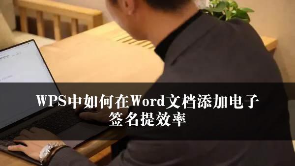 WPS中如何在Word文档添加电子签名提效率